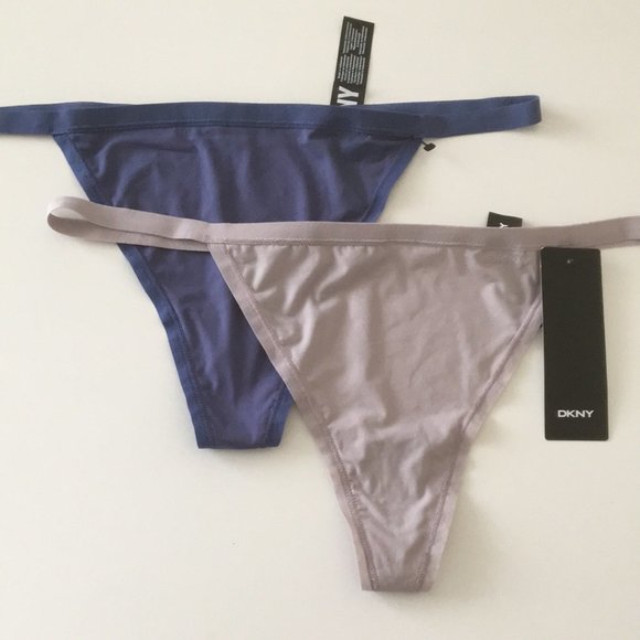 2 DKNY String Thong Blue Taupe G-string Thongs XL - Picture 14 of 14